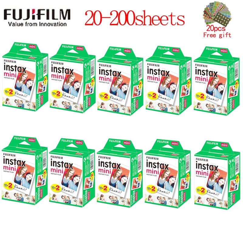 10-200 sheets Fujifilm instax mini 11 9 film white Edge 3 Inch wide film for Instant Camera mini 8 7s 25 50s 90 Photo paper