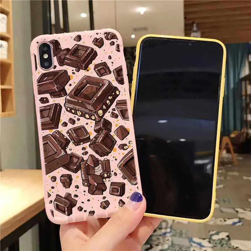 Милый чемодан на колесиках для шоколада текстурный чехол телефона IPhone 11 Pro Max X XS MAX