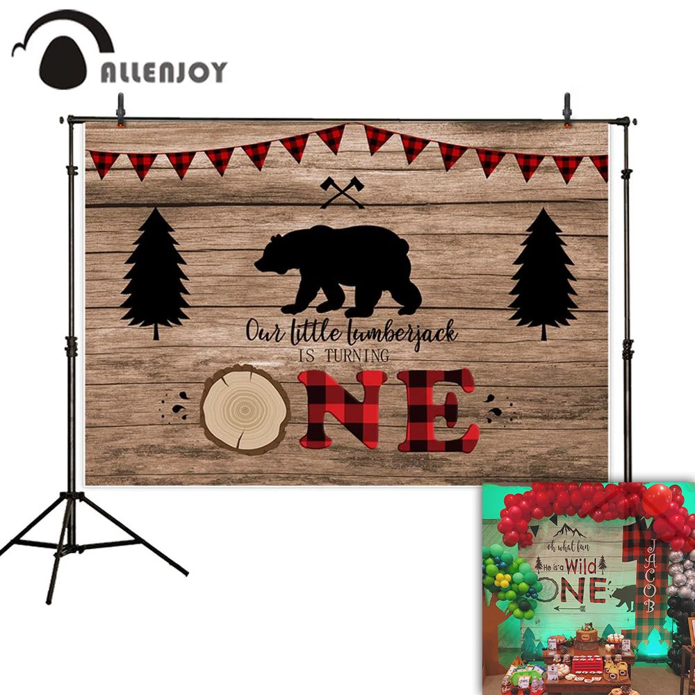 Фотофон allenjoy для студийной фотосъемки 1 день рождения лесоруба буйвола плед