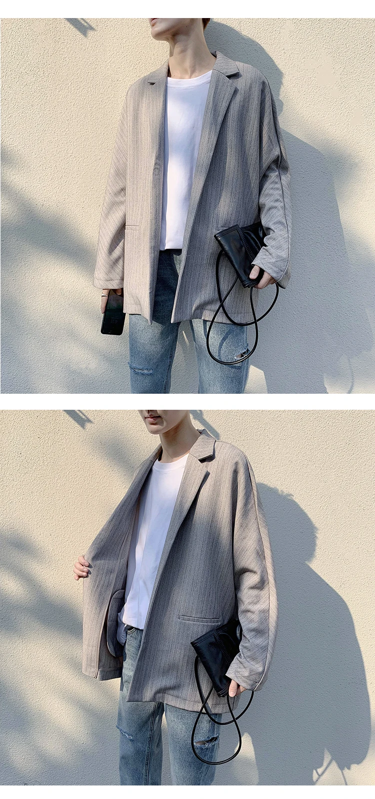 Hongkong Autumn Men Blazer Black Oversized Blazer Masculino Yuppie Style Men Blazer hombre