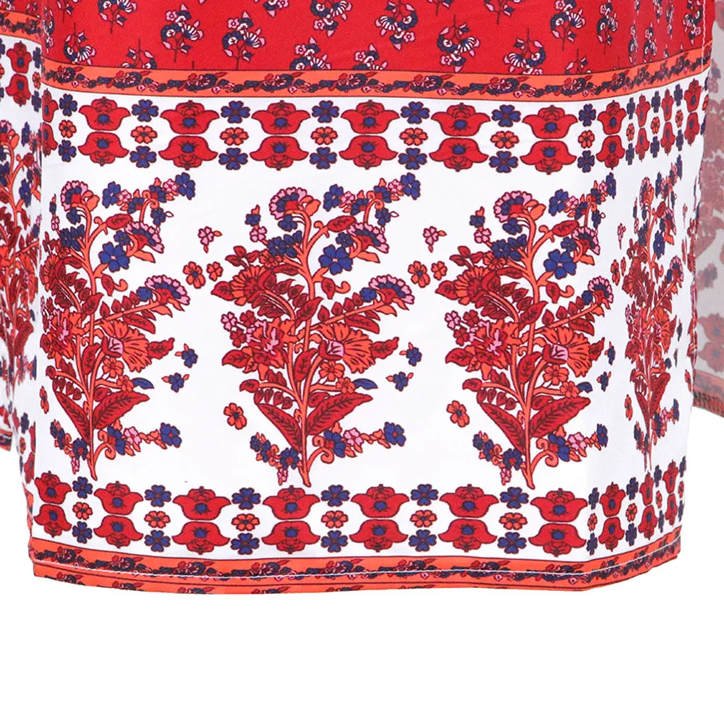 SAGACE платья с принтом элегантное женское пляжное платье длинным рукавом и v