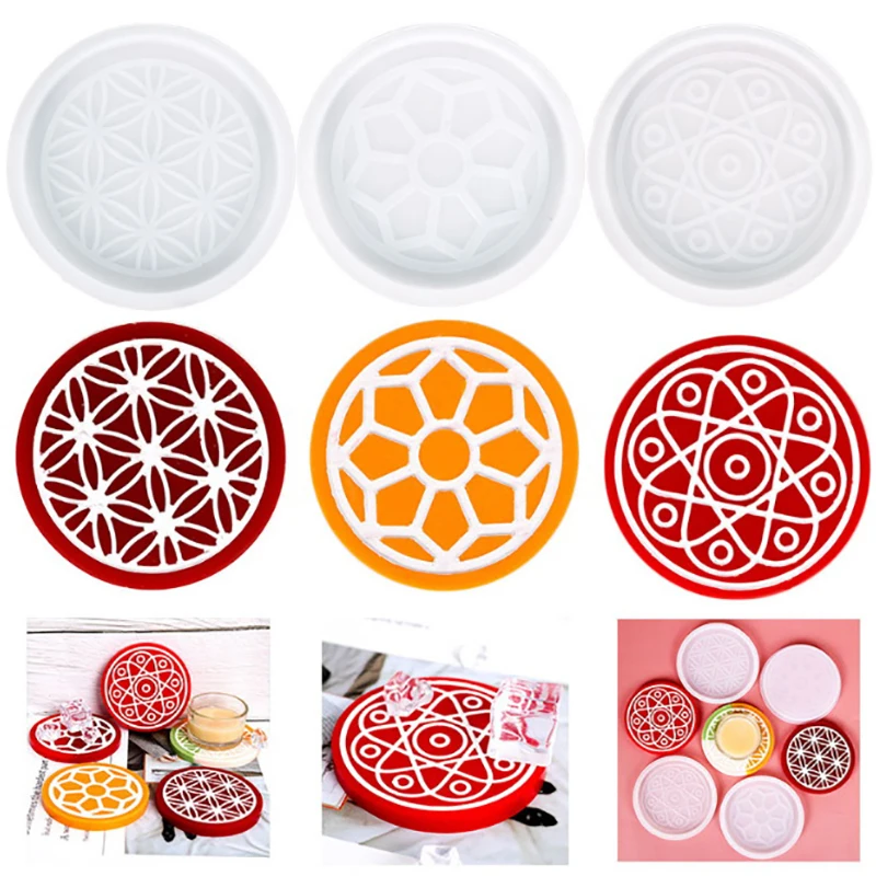 

Silicone Epoxy Resin Casting Molds Coaster Mold Round Coaster Making Mould DIY