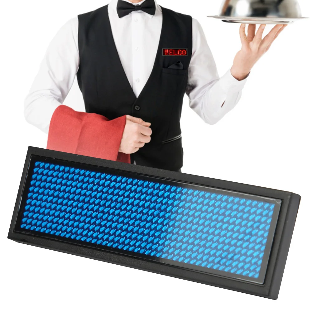 Мини светодиодный цифровой Дисплей Перезаряжаемые программируемые бейдж 15