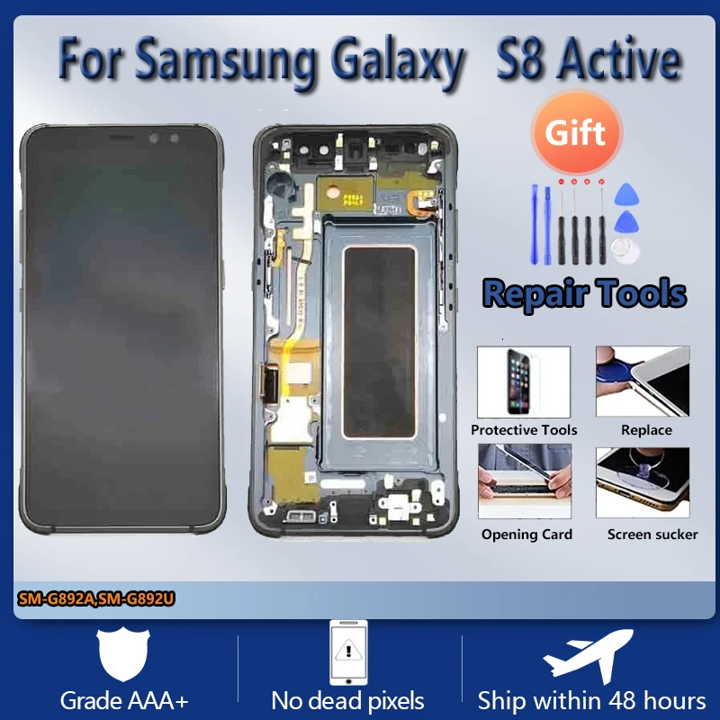 

For Samsung Galaxy S8 Active LCD Display G892A G892u Touch Screen Digitizer Assembly Replacement Super AMOLED For samsung G892