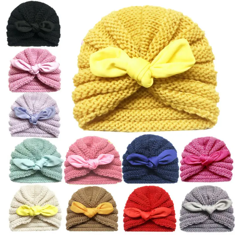 Осенняя шапка для новорожденных малышей детей мальчиков и девочек вязаные