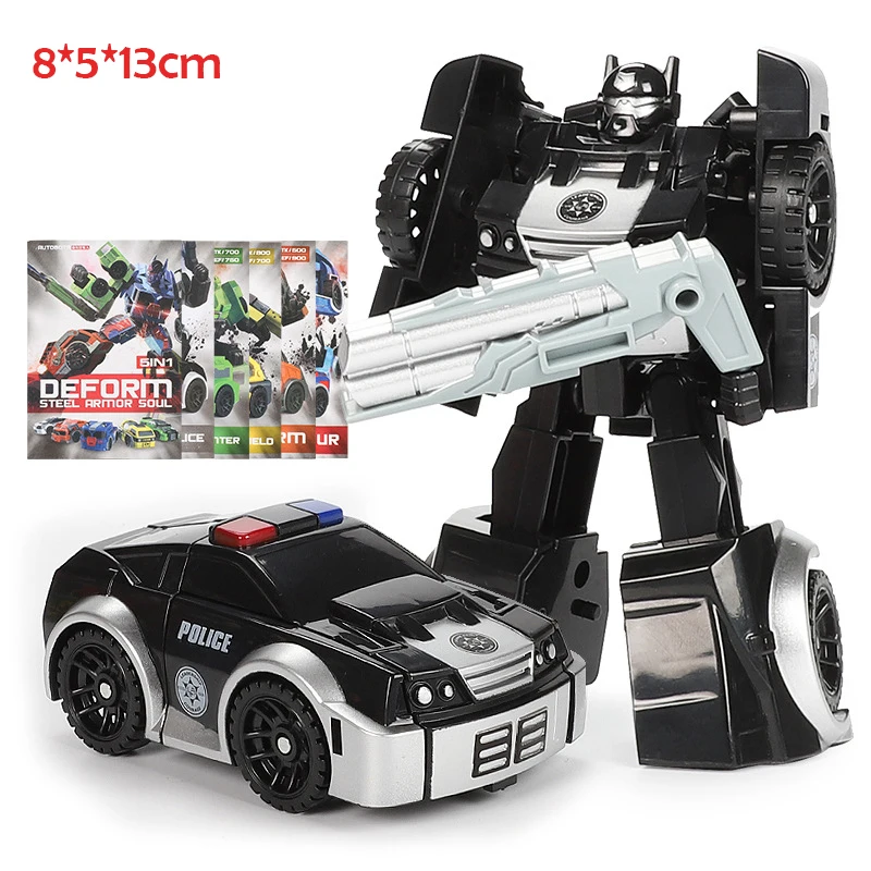 

5 In 1 Transformation Plastic Robot Car Model Action Deformation Toy Figures Kids Education Toy Children Birthday Gifts CT0051