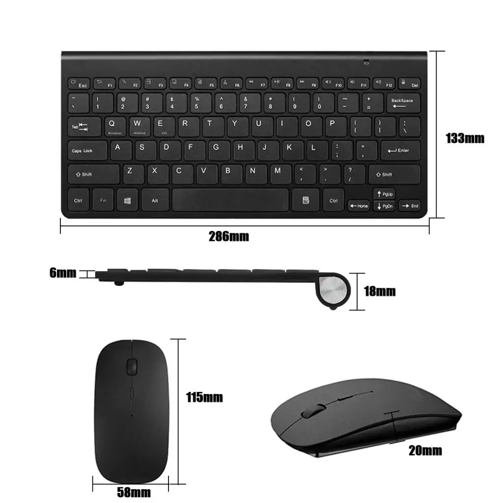 800 1000 1200 1600 точек/дюйм USB Проводная беспроводная мышь и клавиатура набор 78 клавиш 12