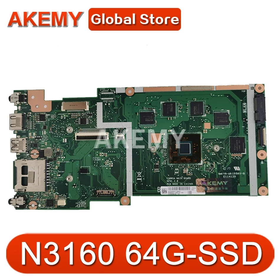 

Новый C300SA 4 ГБ RAM / N3160 CPU с 64G-SSD материнская плата для ASUS C300S C300SA Материнская плата ноутбука Материнская плата