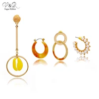 gold drop earings set asymmetric diamatch design geometric earring set acrylic tassel earrings for women new trendy 2020 jewelry