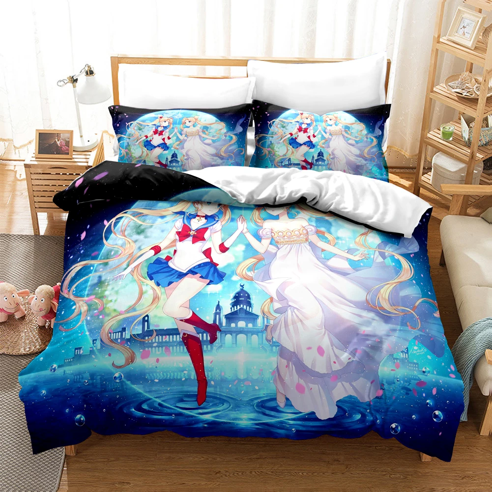 

Duvet Cover & Pillow Cover Bedding Set Single Double Twin Full Queen King Size Sailor Moon Bed Set for Bedroom Decor