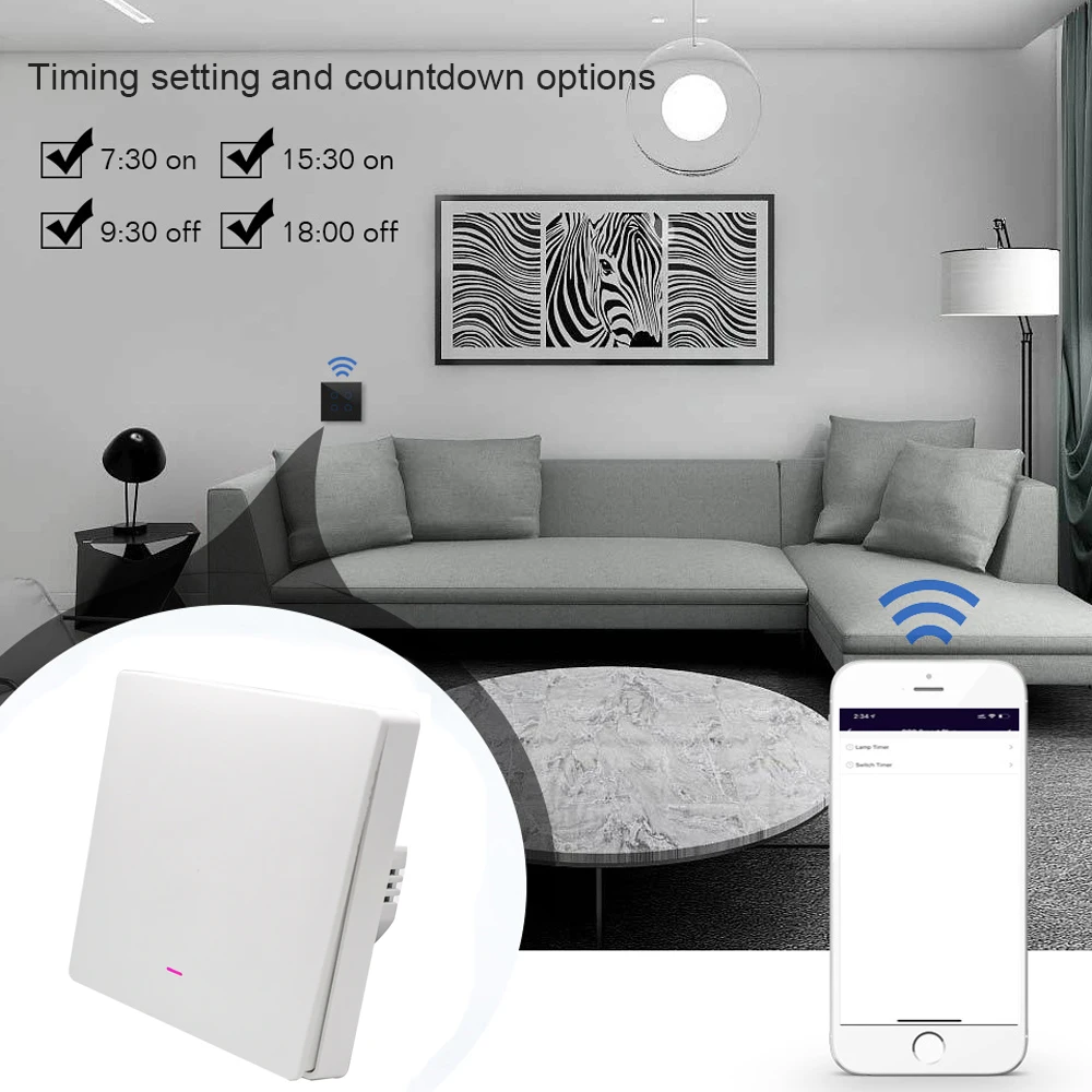 Умный переключатель Tuya 1 комплект плюшевый кнопочный Wi-Fi 100-240 В переменного тока