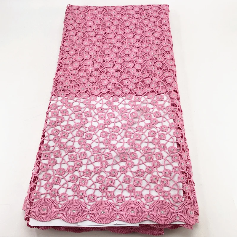 Бледно розовый высокого качества швейцарская гипюровая кружевная ткань для