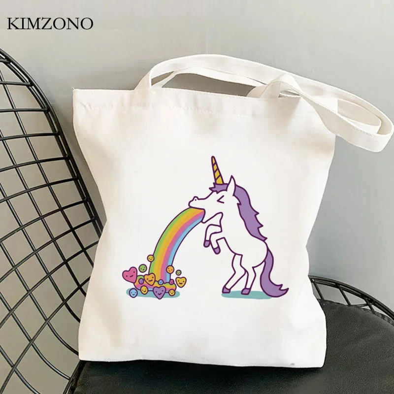 

Unicorn shopping bag shopper handbag canvas jute bag bolsa grocery bag string sac cabas net bolsas ecologicas custom