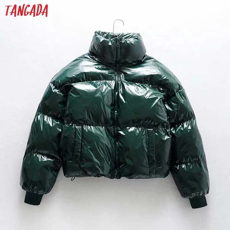 Tangada, женские парки больших размеров, толстые,, короткие, стильные, на молнии, с карманами, женские, теплые, зимние, с вышивкой, пальто MJ05