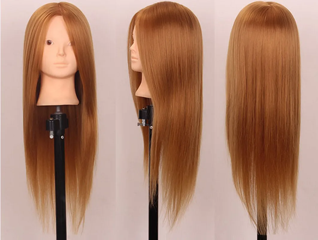 55-60CM Without makeup mannequin heads with 85% human hair for braiding manniquin dolls dummy head for hairdresser practice hair