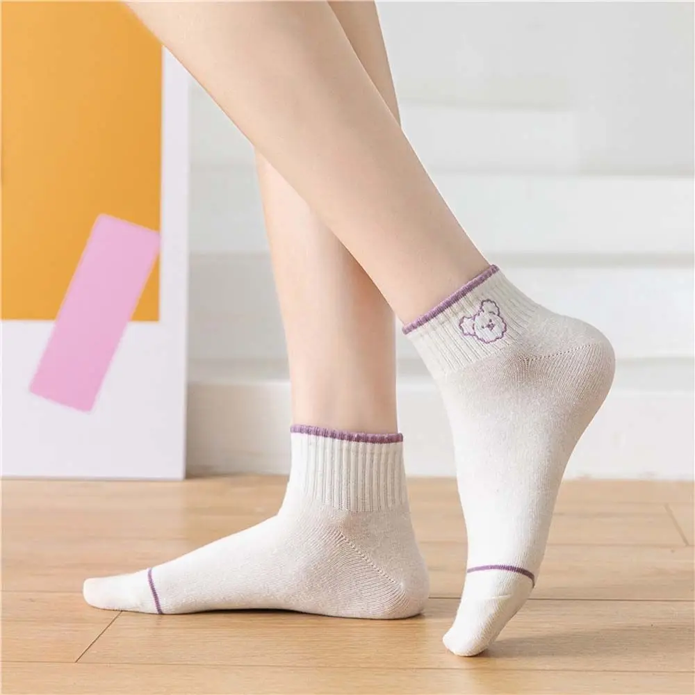 

Cute Summer Low-cut Bear Boat Socks Women Socks Cartoon Cotton