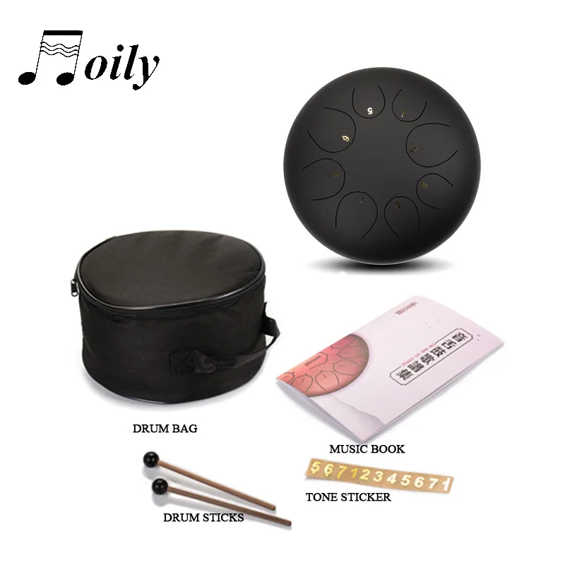 High Quality 5.5 Inch Tongue Drum 8-Tone Steel Drums C Key Hand Pan with Stick Carry Bag Percussion Instrument | Спорт и развлечения
