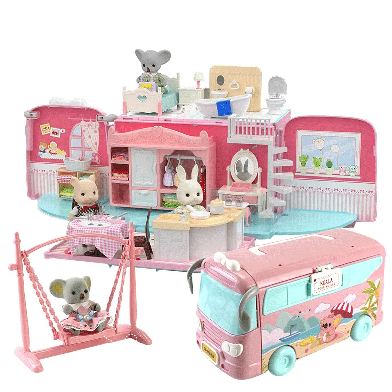 

Toy Girl 2-3-6 Years Old 4 Simulation Kitchen Bedroom Scene Princess Play House Doll House Child Birthday Gift Girl