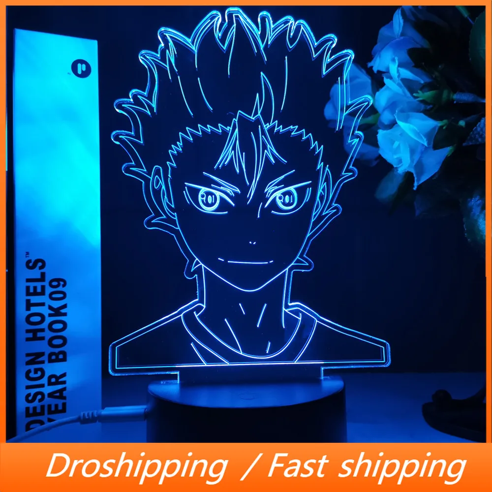 3d лампа Аниме Haikyuu Nishinoya Yuu фигурка для детей декор детской спальни ночсветильник