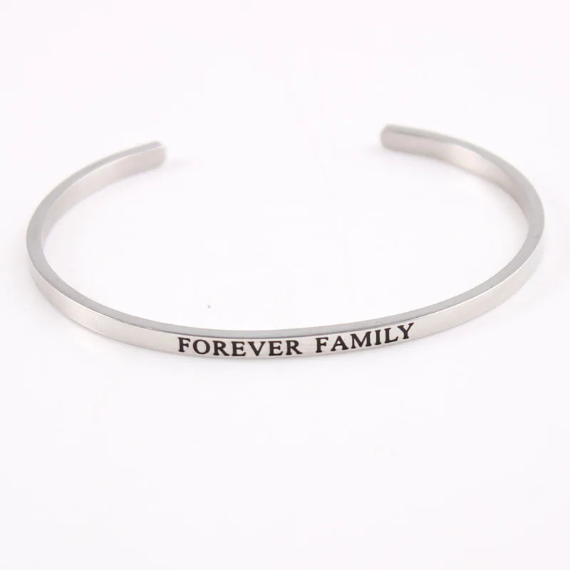 Серебристый ремешок Нержавеющая сталь мантра Браслеты гравировкой I Love You