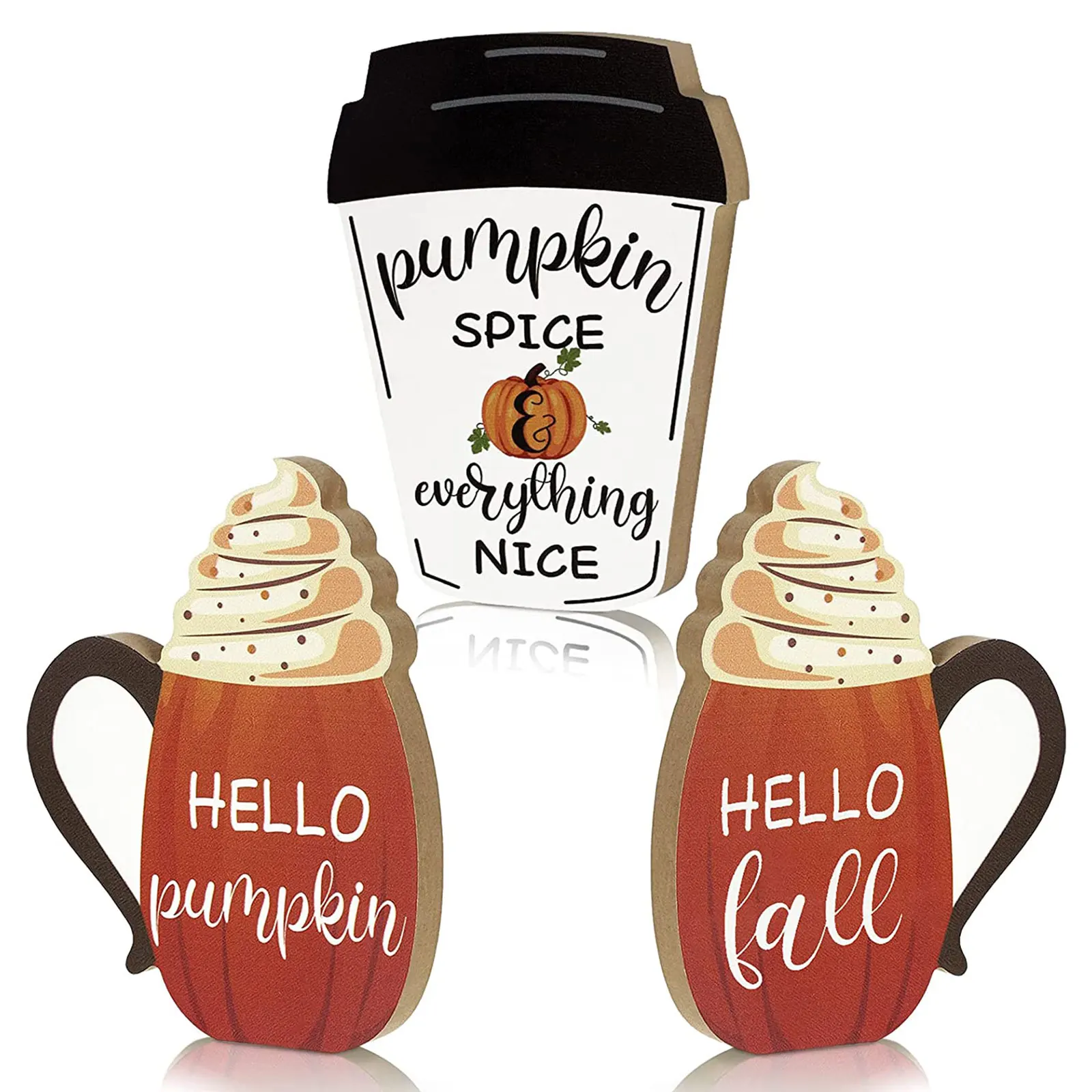 

2021 Autumn Wooden Ornaments, Pumpkin Letters Tabletop Welcome Sign Home Party Decoration