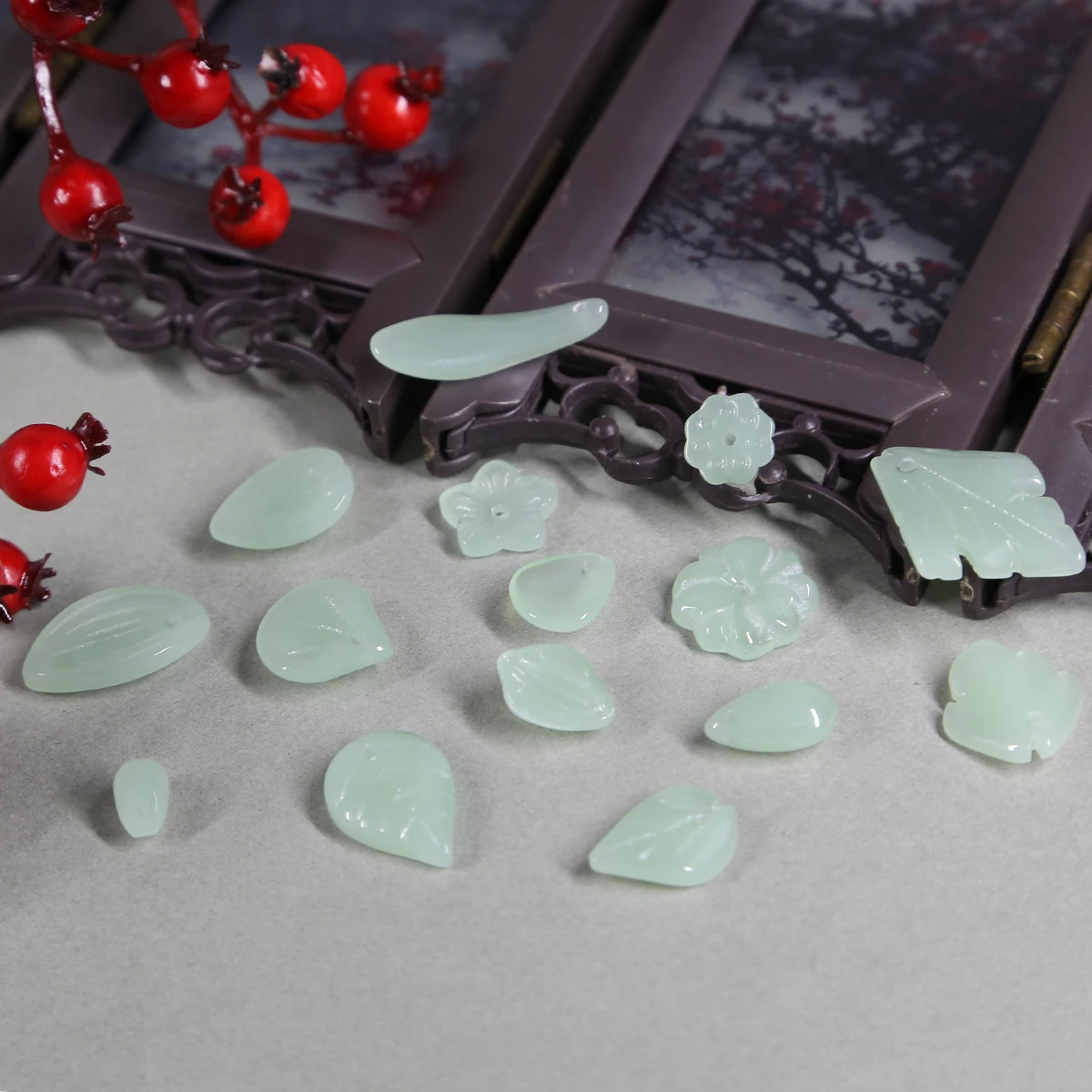 5-10 шт./лот зеленые стеклянные Лепестковые бусины сделай сам ювелирные изделия