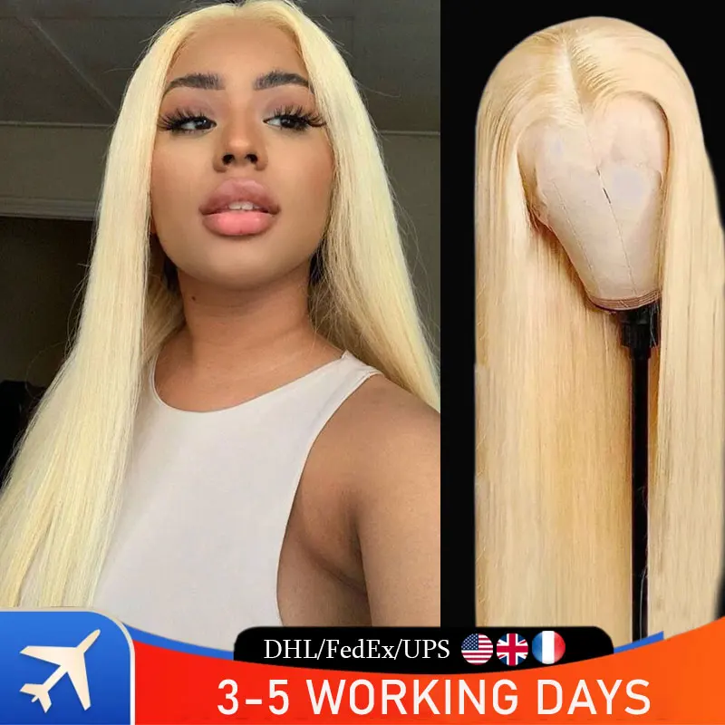 

613 Blonde Straight 13x4 Lace Front Wig Remy Glueless Brazilian Lace Frontal Human Hair Wigs Pre Plucked With Baby Hair 150%