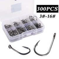 300pcsbox 3 16 high carbon steel iseama barbed with ring fishing hooks for carp bass fish lure hook