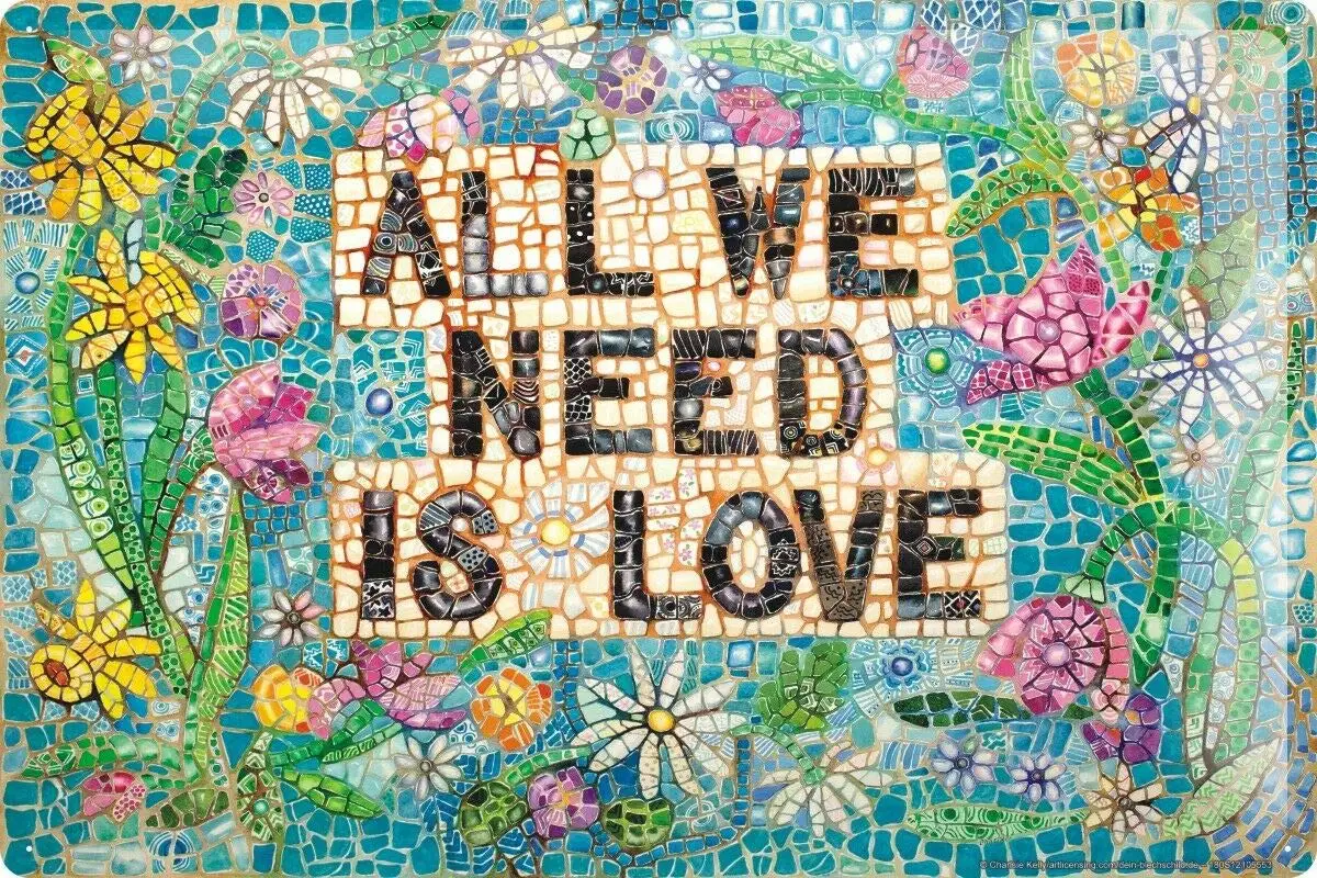 

Love Flowers Wall Decoration Kitchen Decor Garage Novelty Retro Metal Tin Sign 8x12 Inch