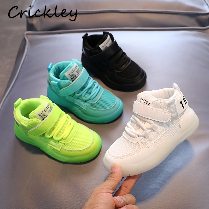 

Spring Autumn Mesh Children Sneakers Breathable Hook Loop Sport Shoes For Kids Fashion Soft Anti Slip Boys Girls Casual Shoes