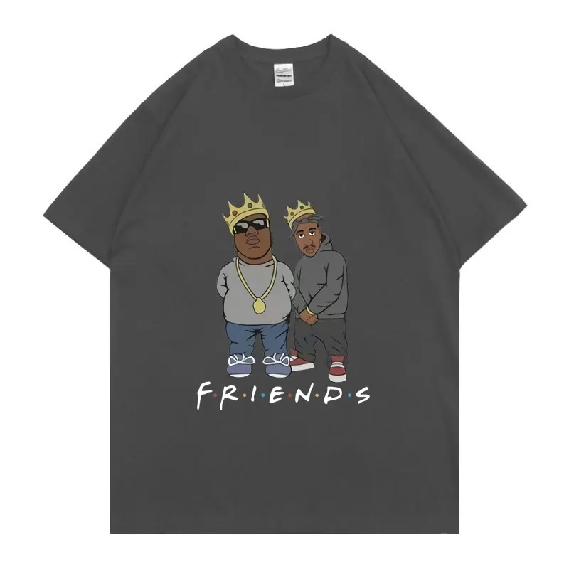 

Awesome 2pac Rapper Pattern Tshirt Friends Tee Men Women Loose T Shirts Unisex Legends Playboi Carti Oversized Hip Hop T-shirt