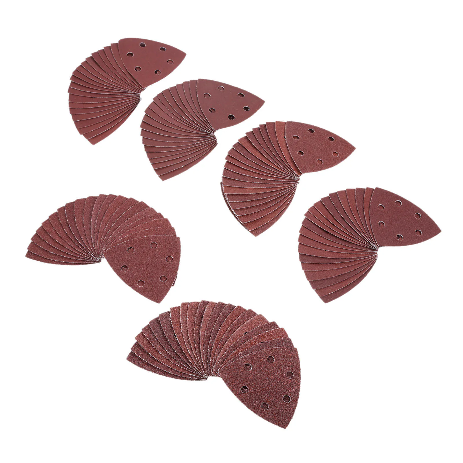 

120pcs 6 Holes Sandpaper Sheets 40/60/80/120/180/240 Grit Hook Loop Sanding Abrasive Tools for Wood Metal Leather Polishing