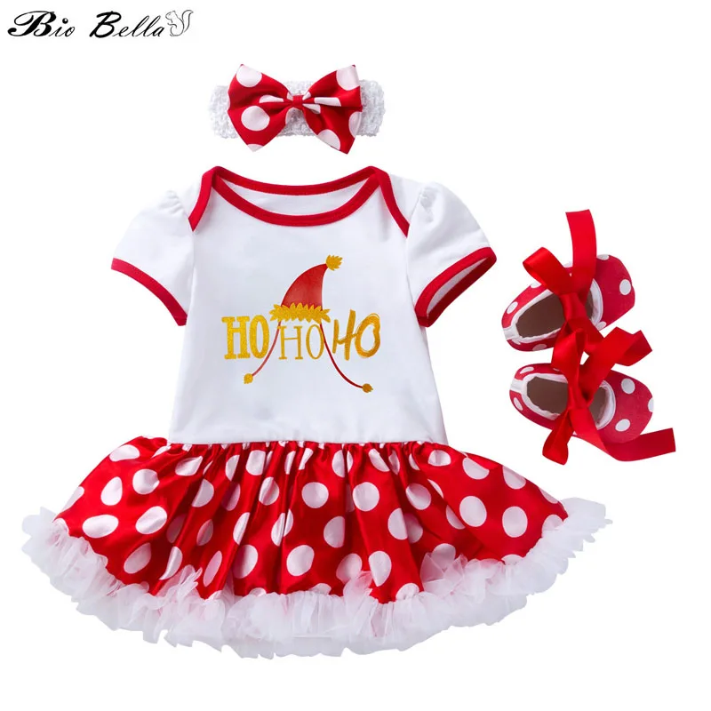 Новорожденных Рождественская одежда модные вечерние красивое милое платье с
