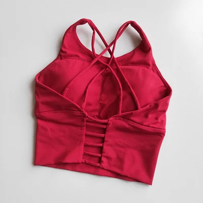 

Fitness Yoga Sports Bra Womens Gym Workout Running Padded Tank Top Athletic Vest Underwear Shockproof Push Up Sport Bras Top