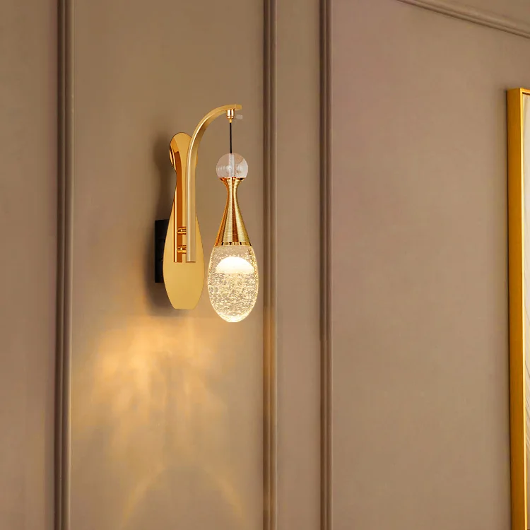 

Настенный светильник из алюминия, Хрустальный, прочный и долговечный, простой и легкий настенный светильник в скандинавском стиле для лест...