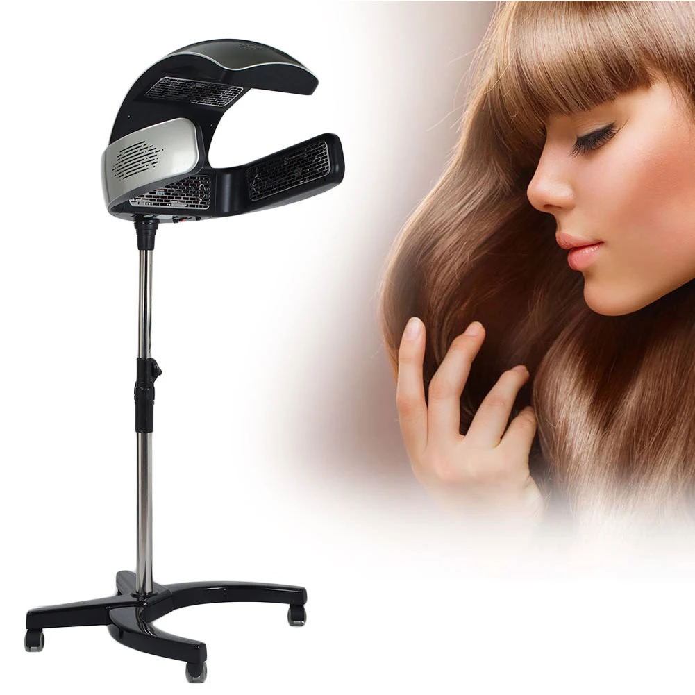 

Hairdressing Supplie Rolling Floor Stand Salon Hooded Hair Steamer Heater Dyeing Perming Oil Treatment Machine Hairdressing Tool