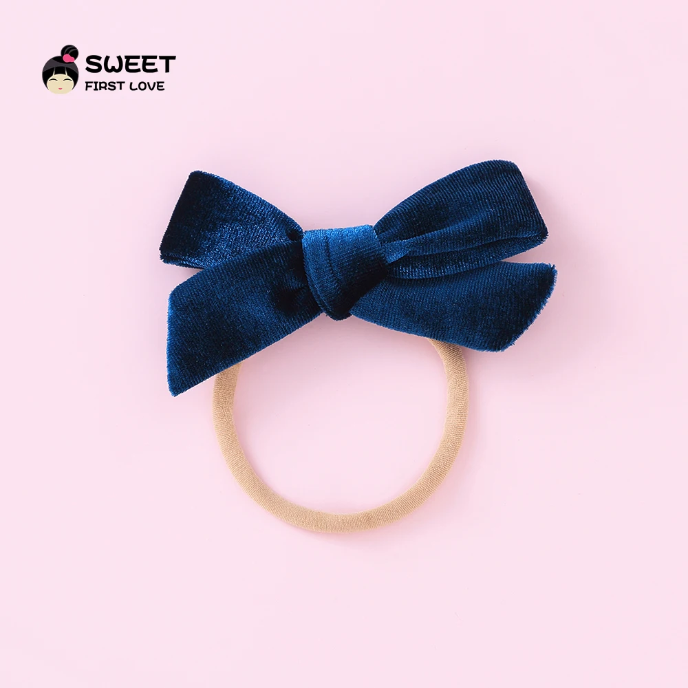 22 headbands 1 шт. милые бархатные повязки на голову или заколки для волос для маленьких девочек, милые банты, нейлоновая повязка на голову, шпильки для волос, мягкие эластичные аксессуары для волос - Цвет: 22 headbands