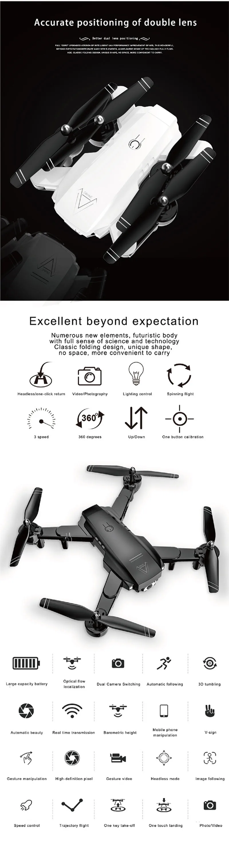 Дрон с 720 P/1080 P камерой RC вертолеты дроны без камеры gps rc игрушки 2,4G оптическое положение потока антенна rc Квадрокоптер