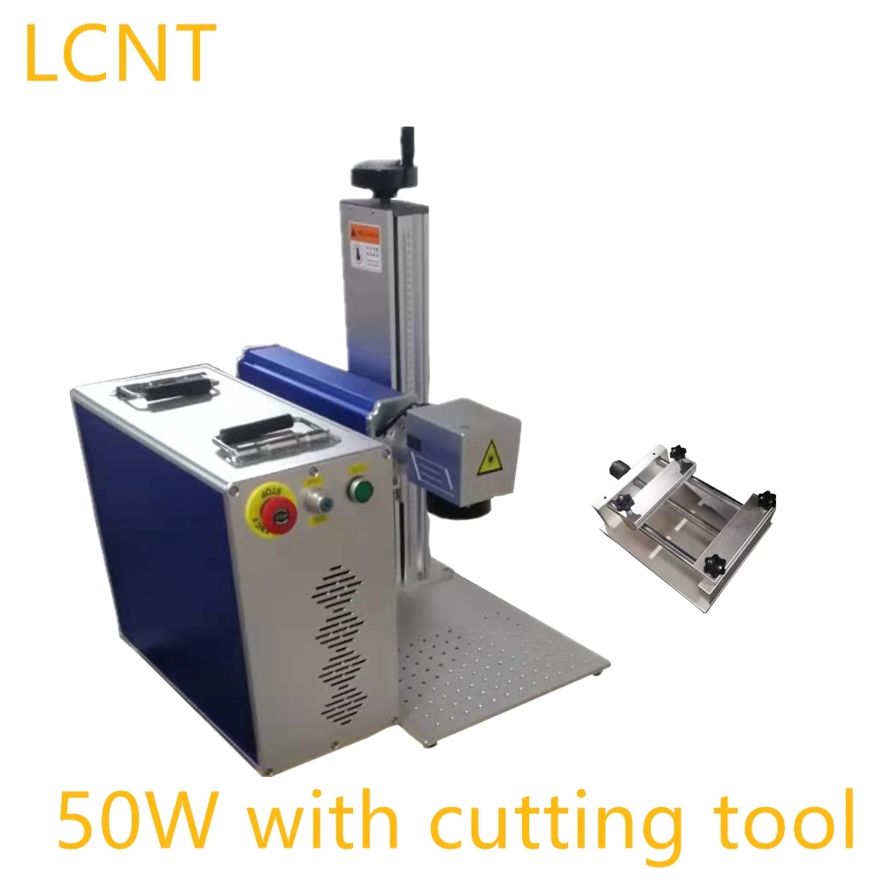 50 Вт портативная волоконная лазерная маркировочная машина с режущим