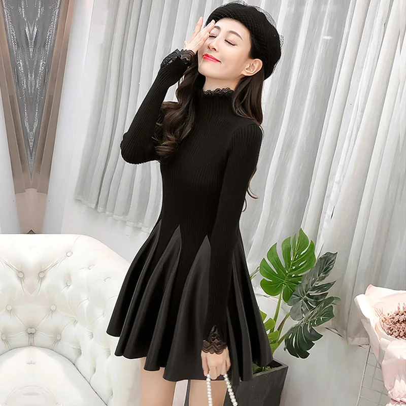 Женское облегающее платье LANMREM из искусственной кожи с полувысоким воротником