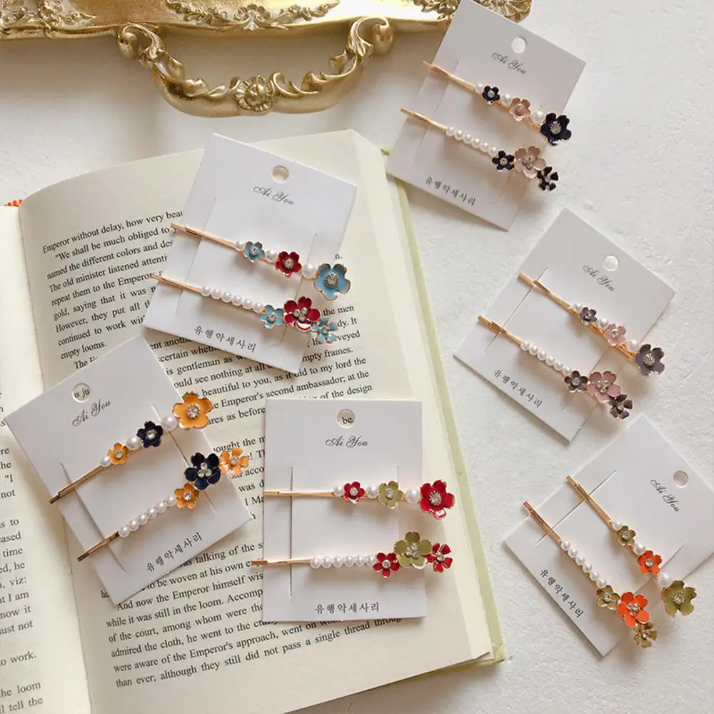 2 шт./компл. металлическая заколка для волос с жемчужинами женщин и девочек