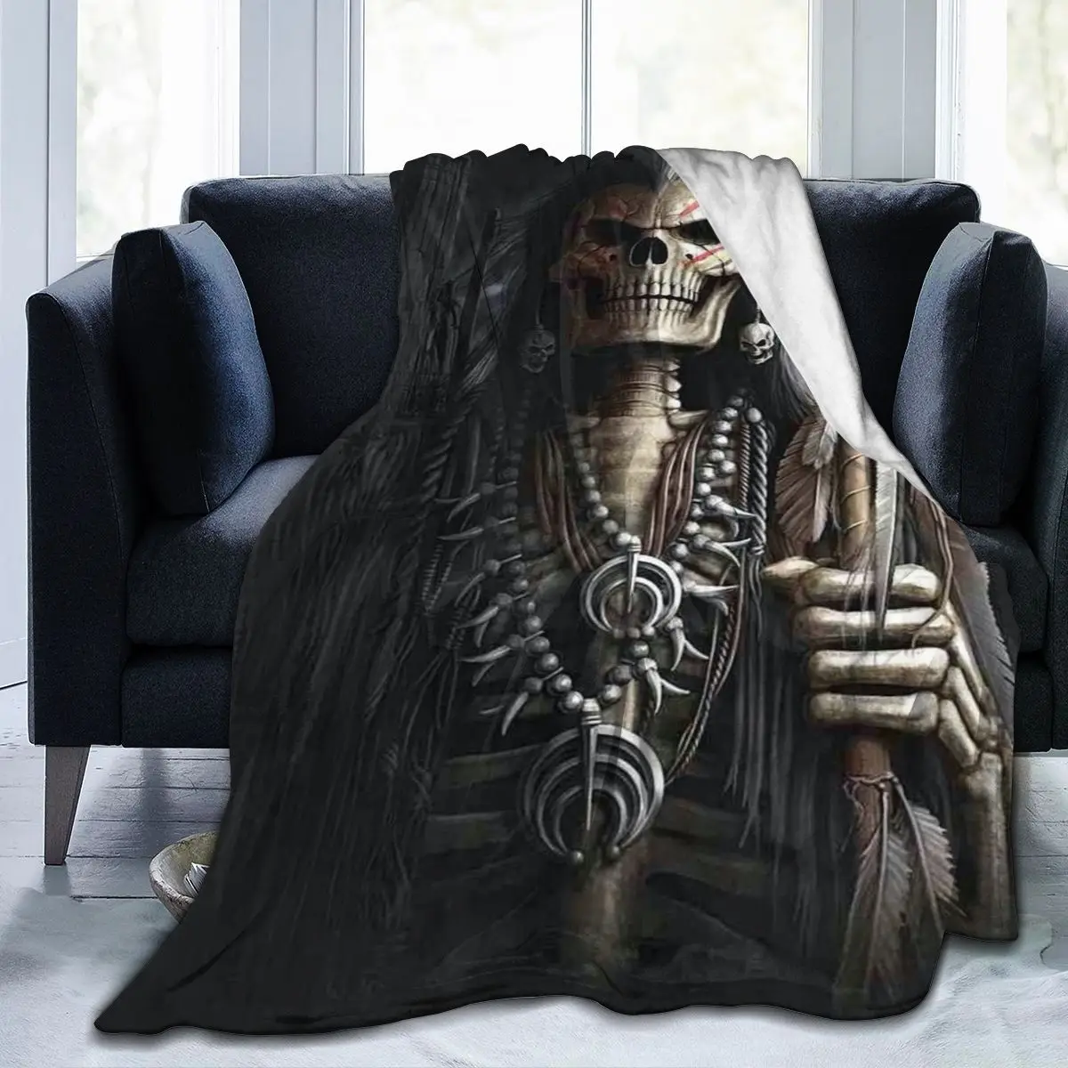 

CLASSIC SKULL 3D blanket, personalized printing, soft and warm coral velvet, light and thin machine washed flannel blanket