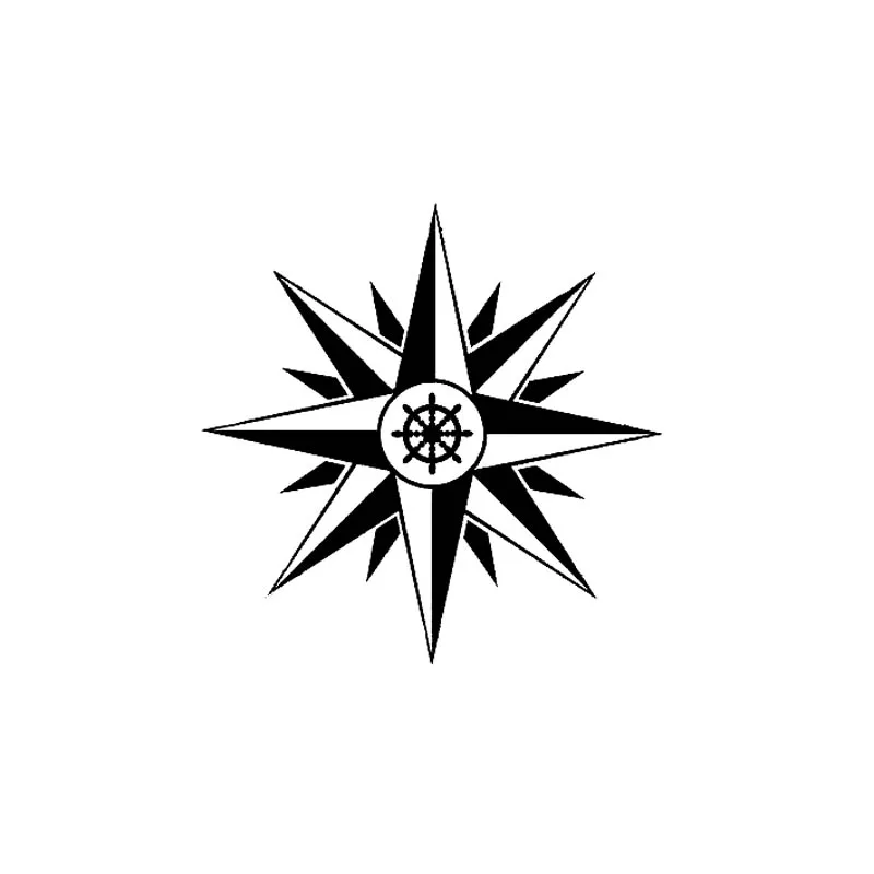 

14CM*14.1CM The Sailor Explorer Compass Car Sticker Vinyl Decal Black Silver C10-01147