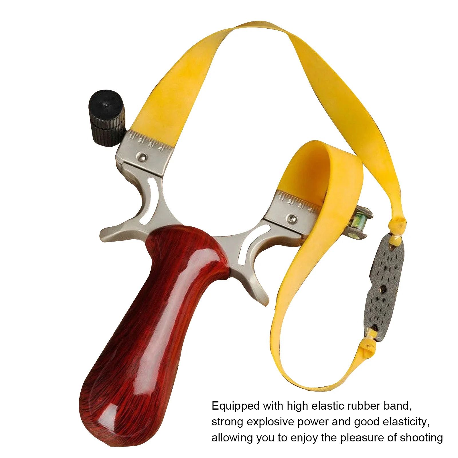 

High Precision Slingshot Stainless Steel Fast Press Wooden Handle Catapult with Rubber Band Outdoor Competitive Hunting Shooting