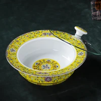 jingdezhen ceramic soup pot with cover dish pot chinese household enamel special dish bowl hotel tableware soup pot