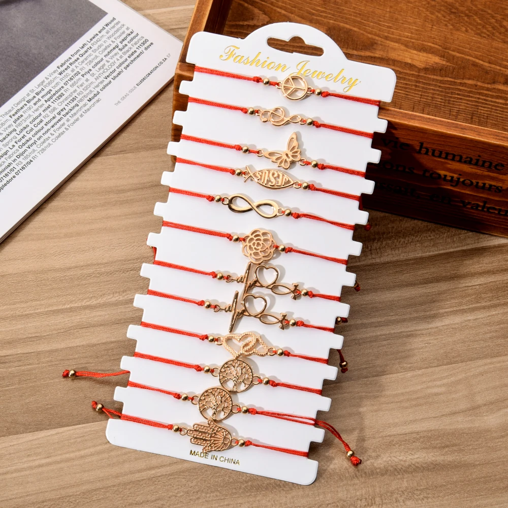 Женский Классический Браслет Древо жизни 12 шт./компл. красный браслет бабочка