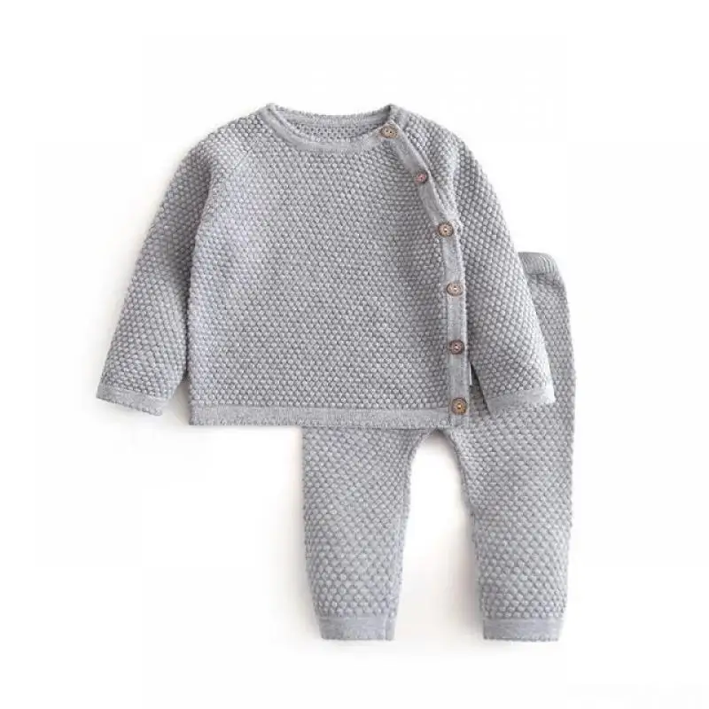 

Infant Baby Clothing Sets for Girls Boys Autumn Winter Knitting Sweater Top Pants 2Pcs Suit Warm Cotton Clothes for Newborns Set