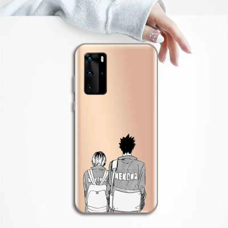 

Cute Japan Anime Oya Haikyuu Phone Case Transparent for Huawei P20 P30 P40 lite pro P smart 2019 honor 8x 10i