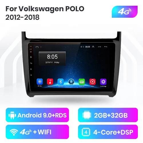 2-32GB for 4G Junsun V1 2G+ 32G Android 9,0 для Volkswagen POLO 2012- автомобильный Радио мультимедийный видео плеер gps RDS 2 din dvd - Цвет: 2-32GB for 4G