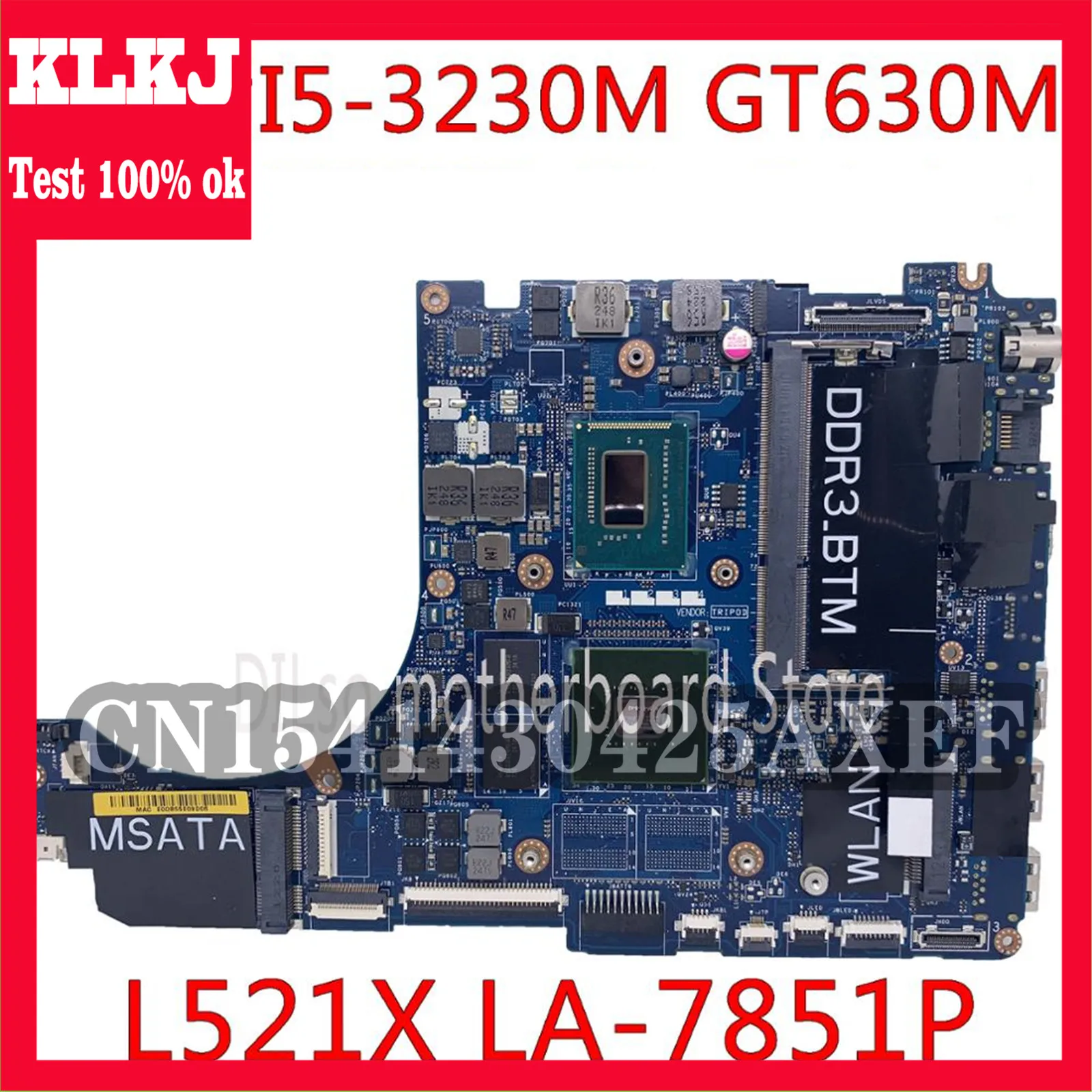 

KLKJ QBL00 LA-7851P материнская плата для ноутбука Dell XPS 15 L521X Материнская плата ноутбука CN-0NM71J 0NM71J NM71J I5-3230M GT630M 100% работы